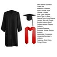 thumbnail image 3 of 3Pcs/Set Adult Graduation Gown Hat Set, Unisex School Uniform, Cosplay Bachelor Costume Set, Academic Gown, Fringed Academic Hat, Cape Set,45,Black, 3 of 5