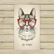 thumbnail image 1 of ABPHQTO Gato Hipster Con Gafas Rojas Toallas Playa Baño Piscina Sprot Viaje Mano Spa Toalla 40x70 cm, 1 of 1