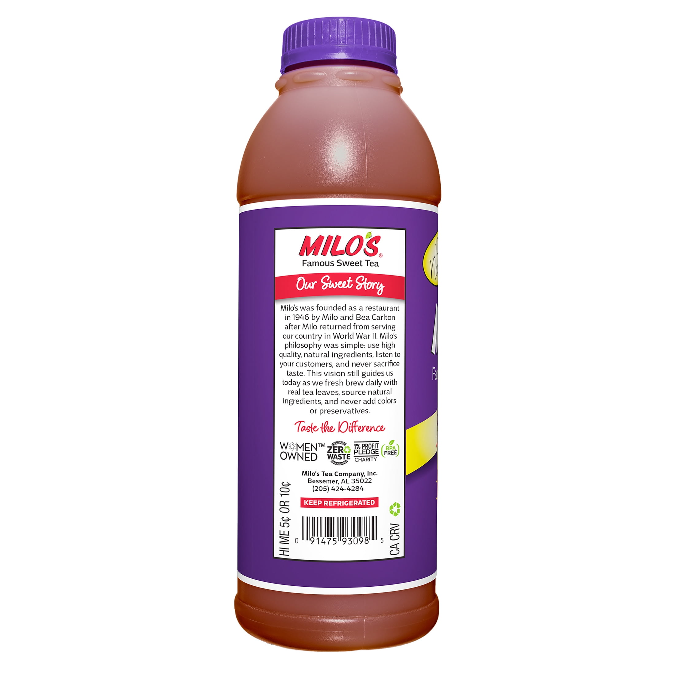 Milo's Extra Sweet Tea, Refrigerated Iced Tea, 20 fl oz Bottle, 100% Natural, No Preservatives, Brewed Fresh Daily
