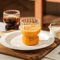 thumbnail image 1 of HUGFEGWE 4 Pcs Ribbed Glass Cups 10oz Ripple Drinking Glasses Set Vintage Wave Shape Iced Coffee Glasses Beverage Glasses for Cocktail Beverage Juice Milk CJB91-32370, 1 of 7