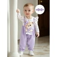 thumbnail image 4 of BemeyourBBs Baby Girl Bear Patch Romper Ruffle Long Sleeve Jumpsuit with Headband, 4 of 9