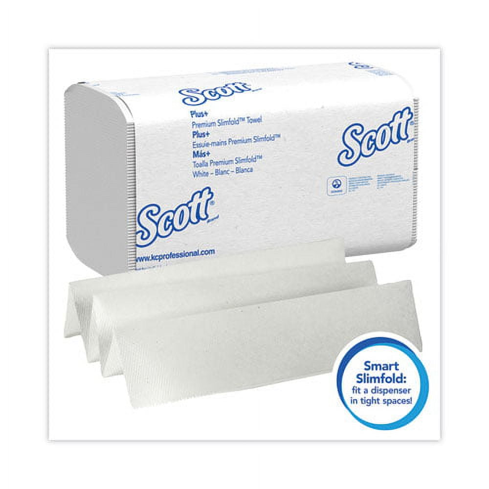 Scott Control Slimfold Towels, 1-Ply, 7.5 x 11.6, White, 90/Pack, 24 Packs/Carton (04442) - 10 Pack