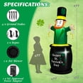 thumbnail image 2 of Spaco 6 Feet St Patrick's Day Inflatables Leprechaun Irish Day Decoration with LED Lights, Durable Polyester Fabric Inflatable Leprechaun, Inflatables Leprechaun for Indoor and Outdoor, Green, 2 of 6