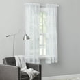 thumbnail image 2 of (2 pack) Mainstays Embroidered Scroll Rod Pocket Sheer Curtain Panel, White/Grey, 38" x 63", 2 of 8