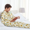 thumbnail image 6 of Vsdgher Leopard Print Mens Pajama Set, Soft Warm Long Sleeve Sleepwear, Cozy Button-Down Pjs for Men-X-Large, 6 of 7