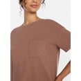 thumbnail image 5 of Joyspun Women’s Cotton-Blend Sleep Lounge Top with Short Sleeves, Sizes S-3X, 5 of 6
