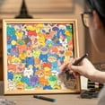 thumbnail image 4 of DIY Wooden Cat Puzzle Frame, Wooden Coloring Puzzle, Paintable Creative Handmade Photo Frame, Cat Puzzles Decor for Home Decoration Craft Lover(12 Colors), 4 of 7