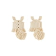 thumbnail image 2 of BemeyourBBs Newborn Baby Girls Summer Clothes Cute Infant Baby Girl 2 Piece Outfits Adorable Solid Color Flying Short Sleeve Button Down Ruffle Tank Tops and Shorts Set, 2 of 9