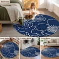 thumbnail image 5 of Round Rugs 7Ft, Blue Flowers Round Area Rug Washable Indoor Throw Carpet, Spring Floral Botanical Modern Art Large Non Slip Circle Rug for Dining Room Playroom Home Decor Aesthetic, 5 of 8