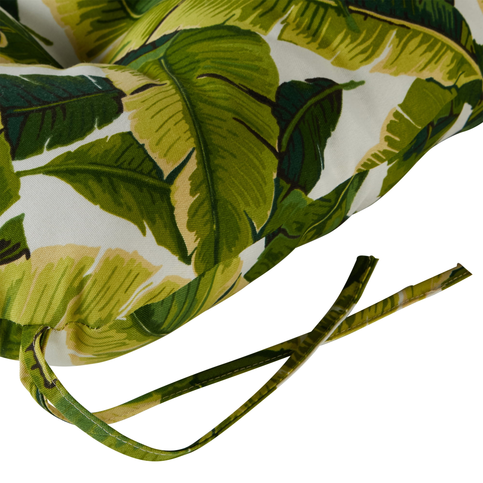 Palm Leaves White Outdoor Chair Cushion (2-pack)