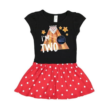 

Inktastic I m Two Bowling Ball and Pins 2nd Birthday Gift Toddler Girl Dress