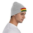 thumbnail image 2 of Retro Reggae-Rastafarian Flag Winter Beanie Hats for Men Women Warm Cozy Knitted Cuffed Skull Cap Gray, 2 of 6