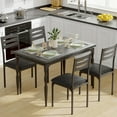 thumbnail image 1 of 5 Piece Dining Table Set, Industrial Style Dining Table and Chairs Set for 4, Kitchen Table Set for Dining Room Kitchen Apartment, Black, 1 of 7