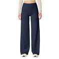 thumbnail image 2 of Tittly Pants for Women Trendy Sweatpants for Women Wide Leg Yoga Pants For Women Tummy High Waisted Stretch Workout Pants Loose Fit Athletic Flare Sweatpants Womens Pants Lounge Pants Women Navy L, 2 of 7