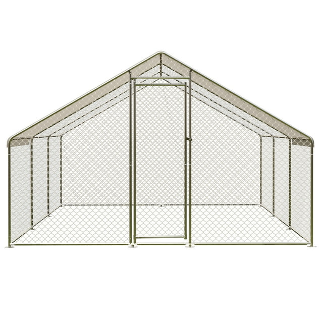 Large Metal Chicken Coop with Premium Anti-Rust Steel & Anti-Ultraviolet Waterproof Cover