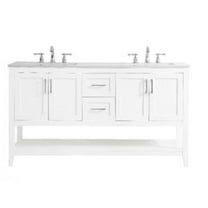 60 in. Double Bathroom Vanity in White