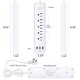thumbnail image 5 of USB Power Strip, AOCIWE Flat Plug Outlet Extender with 3 USB Ports and 5 Outlets, 3.75ft Extension Cord Desktop Charging Station, for Nightstand, Office Cruise Ship, Travel, Dorm Room, 5 of 8