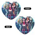 thumbnail image 2 of Pofeuu Monster High for Portable Pocket Makeup Mirror PU Cover Compact Travel Mirror with Normal and Magnifying Double Sided Glass-Heart Shape, 2 of 9