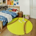 thumbnail image 6 of ZENELESS Kids Circle Area Rug,Softball Print Children Carpet,Non Slip Soft Playmat Rug for Playroom Children Toddlers Bedroom(47" Diameter Round), 6 of 10