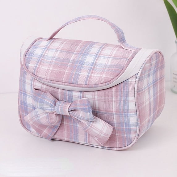 Convenient Travel Zipper Bowknot Storage Bag Wash Bag Beauty Pouch Toiletries Organizer Cosmetic Bag Makeup Bag PURPLE