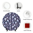 thumbnail image 4 of Kdxio Skull flower crystal Bone China Decorative Plate Ceramic Decorative Plate for Home Office Wall Stand Decorative Plates for Home Bedroom-8in, 4 of 6