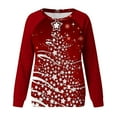 thumbnail image 4 of Christmas Graphic Sweatshirts for Women Trendy Blouses Long Sleeve Printed Crewneck Pullover Holiday Tops Loose (Large, Red 06), 4 of 4