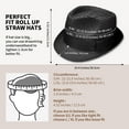 thumbnail image 3 of Ohebi Straw Hat for Women Men Packable Short Brim Roll up Trilby Hat Summer Beach Sun Hat UPF 50+, 3 of 5