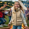 thumbnail image 2 of KAUOD Boys Cargo Puffer Vest Zip up Collar Winter Padded Sleeveless Jackets Kids Toddler Snap Button Pockets down Outwear, 2 of 9