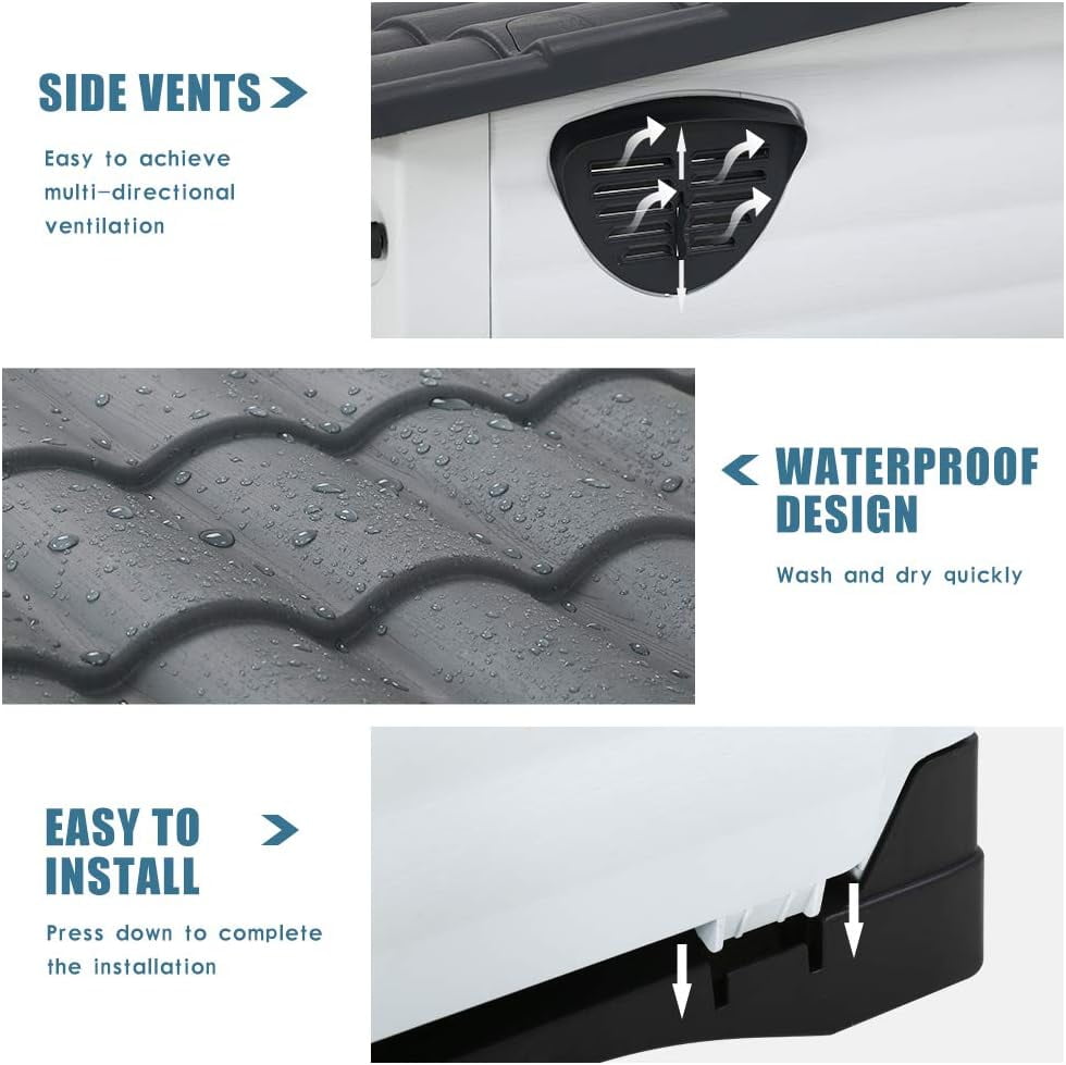 YRLLENSDAN 36" Dog House Outdoor Insulated Dog Houses for Winter Igloo Dog House with Air Vents & Elevated Floor Waterproof Plastic Dog Houses for Small Medium Dogs