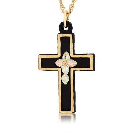 Landstroms G LCR605 Black Powder Coat Cross Pendant