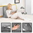 thumbnail image 6 of Costway Bed Wedge Pillow with Smooth Zipper Side Pockets Support for Back Grey, 6 of 6