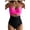 Rose Red+Black, variant on SOMER Women's One Piece Swimsuits Tummy Control Cutout High Waisted Bathing Suit Wrap Tie Back 1 Piece Swimsuit