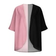 thumbnail image 4 of UVEASISHA Womens Kimono Top,Cardigan for Women Lightweight Summer Patchwork Colorblock 3/4 Sleeve Duster Cardigans Casual Comfort Open Front Kimonos Cover Up Blouse Sales Today,Pink,2XL, 4 of 5