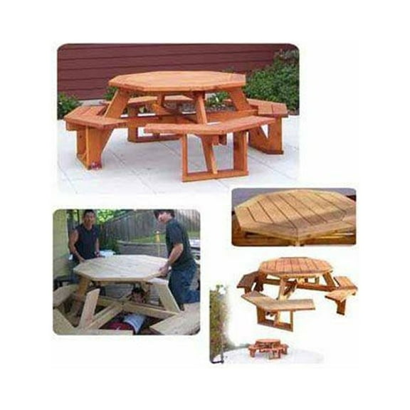 Woodcraft Project Paper Plan To Build Octagon Picnic Table - Material Not Included