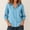 *Light Blue, variant on ClodeEU Women's Linen Blend Collar Button 3/4 Sleeve Shirt,Solid Color Casual Blouse Army Green,Women's Plus L