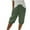 Army Green, variant on gbyLJF Bermuda Shorts for Women Baggy Lounge Knee Length Cotton Linen Shorts Drawstring Elastic Waist Work Shorts Gray M