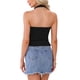 thumbnail image 3 of INSPIRAR CHIC Top Corto Sin Mangas de Cuello Halter Espalda Descubierta para Mujeres Color Negro, 3 of 6