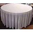 thumbnail image 2 of Jupe de Table Ronde 60 Pouces Double Couverture de Table Plissée Polyester avec Dessus Blanc, 2 of 2