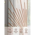 thumbnail image 6 of Abstract Sun Sheer Curtains 63 Inches Long 2 Panels Sunshine Lines Light Filtering Semi Sheer Window Curtains Drapes for Bedroom Living Room 52"x63", 6 of 7