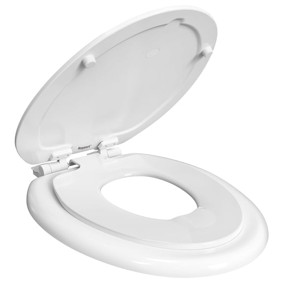 Rayport White Elongated Wood & PP 19" Elongated Toilet Seat