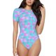 thumbnail image 1 of Balery Purple Dragon Scales Body de cuello redondo de manga corta para mujer Tops de manga corta Tops básicos-Large, 1 of 7