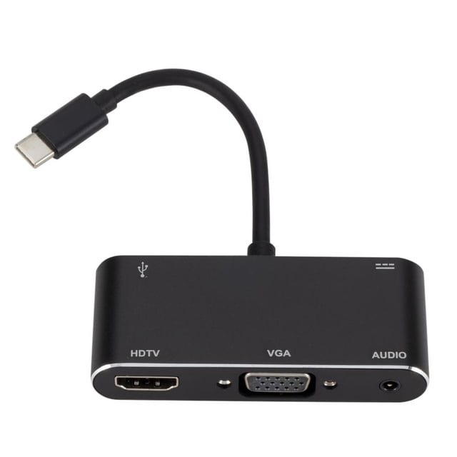 Adaptador de concentrador USB 3.0 multifunción VGA de 3,5 sonido para computadora portátil shamjiam Adaptador tipo C a HDMI VGA