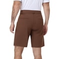 thumbnail image 3 of MIER Men's Flat Front Stretch Golf Shorts, 9 Inch Lightweight Shorts with 4 Pockets for Travel Hiking Casual, Brown, 38W x 9L, 3 of 7