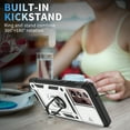 thumbnail image 5 of Heavy Duty Case for Samsung Galaxy Note 20 Ultra, Triple Layers Camera Lens Sliding Hybrid Rugged PC Soft TPU Shockproof Cover with Ring Kickstand Magnetic Car Mount Case,White+Black, 5 of 10