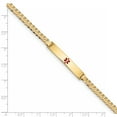 thumbnail image 3 of 14K Yellow Gold Medical Red Enamel Flat Curb Link ID Bracelet, 3 of 3