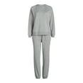 thumbnail image 3 of Joyspun Women's and Women’s Plus French Terry Sweatshirt and Joggers Set, 2-Piece, Sizes XS to 3X, 3 of 5