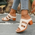 thumbnail image 7 of Women's Wedge Sandals Comfortable Open Toe Casual Dressy Cork Summer Dress Shoes White 5.5, 7 of 7