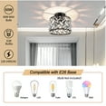 thumbnail image 3 of FRIDEKO HOME 8.86" Crystal Ceiling Light Fixture, E26 Base, Black Modern Semi Flush Mount Ceiling Light for Hallway, Closet, Foyer, Bathroom (Without Bulb), 3 of 10