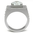 thumbnail image 2 of Anillo Color Plata Para Hombres de Acero Inoxidable Diamante Grande Solitario, 2 of 4