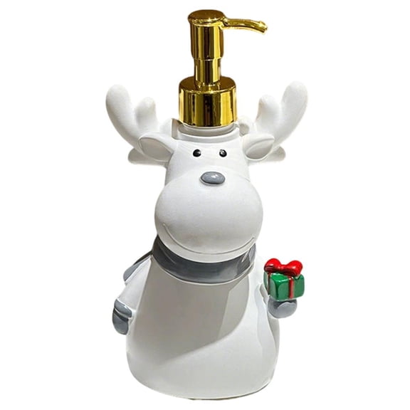 Christmas Soap Dispenser, Christmas Kitchen Bathroom Decor, Xmas Santa Ceramic Soap Dispenser for Home Bath/Kitchen Decorations, Xmas Refillable Lotion Essential Oil Dispensers with Pump